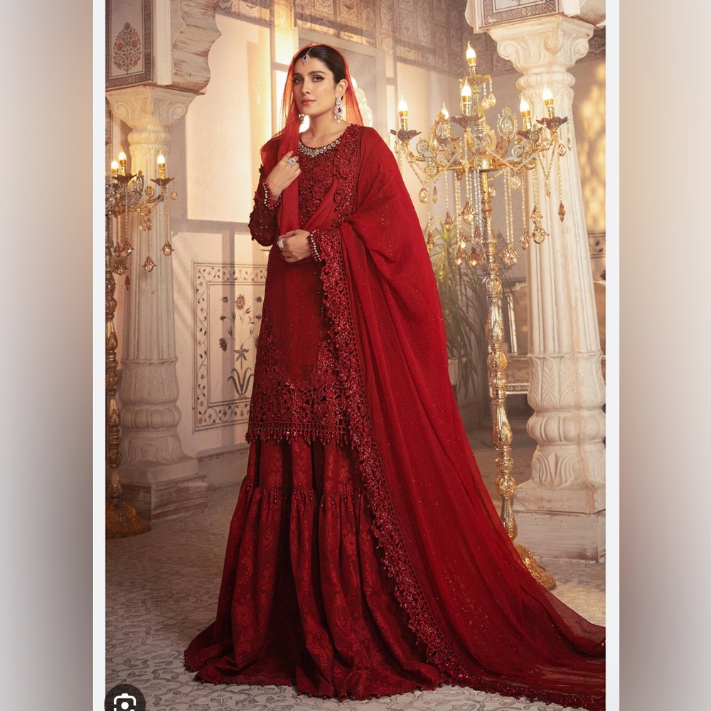 Maria B Red Gharara/ Sharara Pakistani Designer